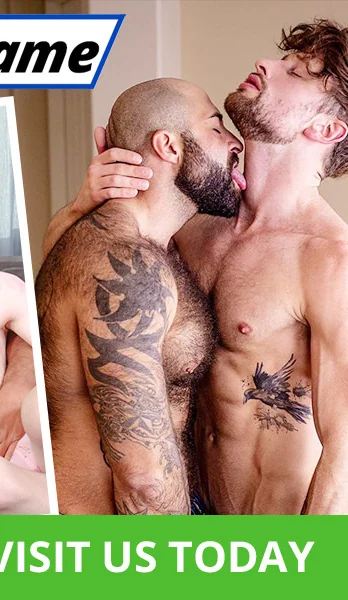 Two adult models in a non-explicit promotional photograph
