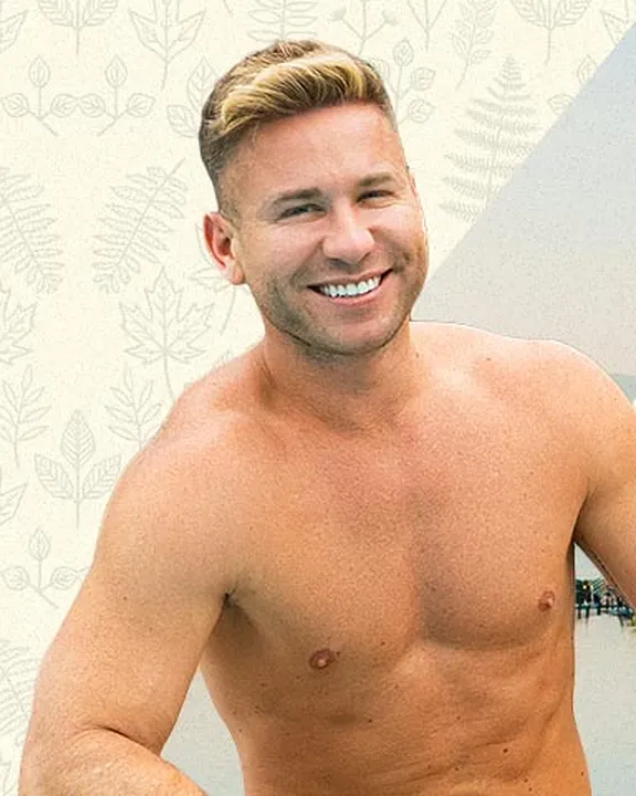 Poolside promotional portrait of two smiling Sean Cody models